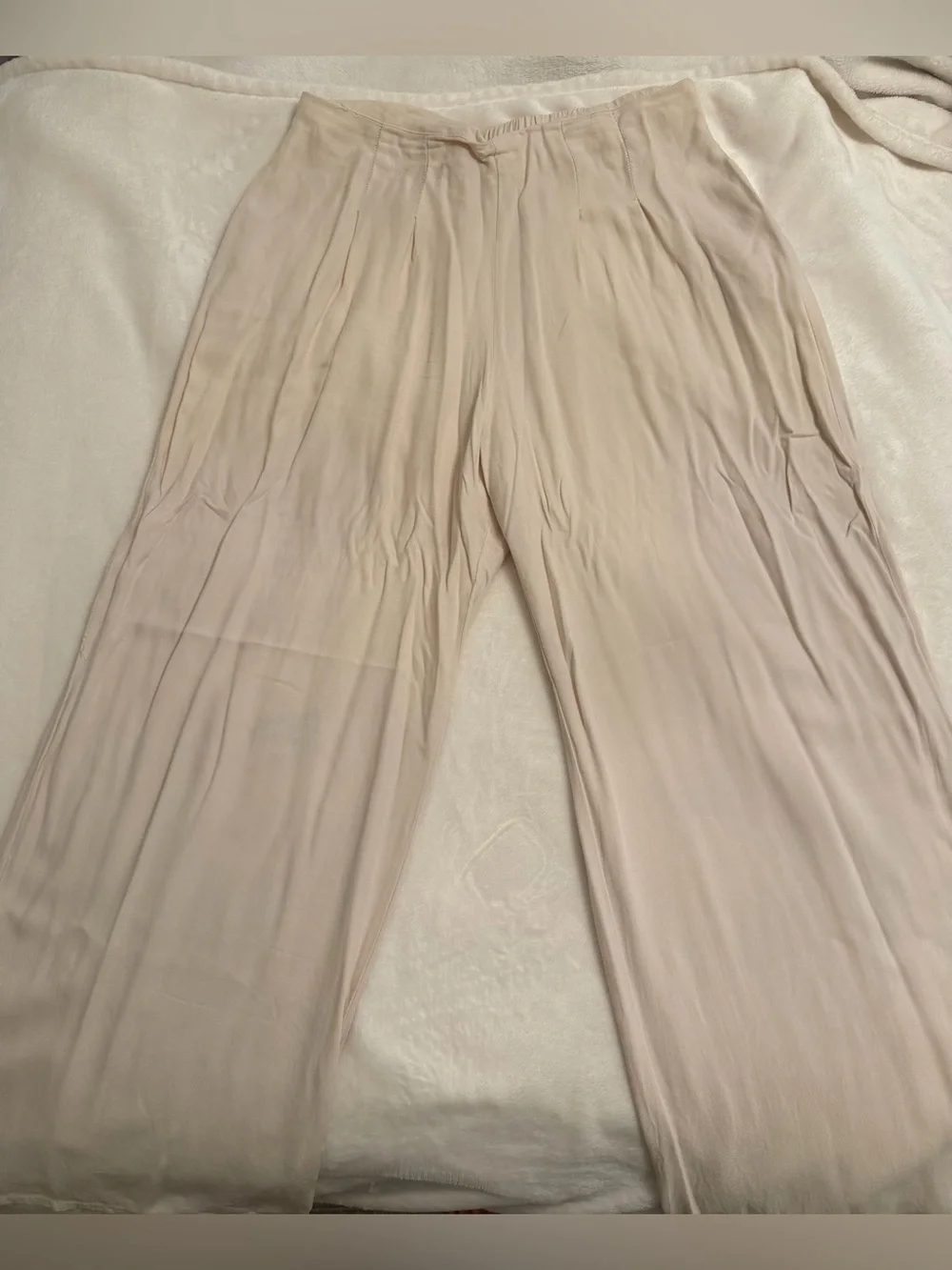 Sienna Sky Light Beige Wide-Leg Flowy Pants